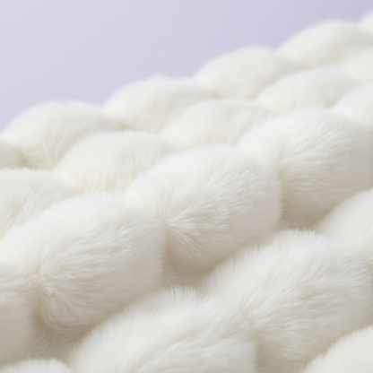 Close-up macro texture detail of 3D bubble plush surface