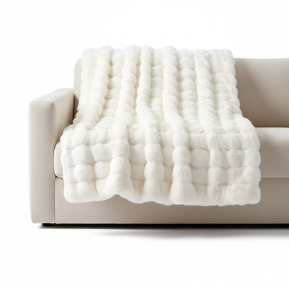 Luxe Cloud Bubble Throw Blanket - Clean white background studio shot