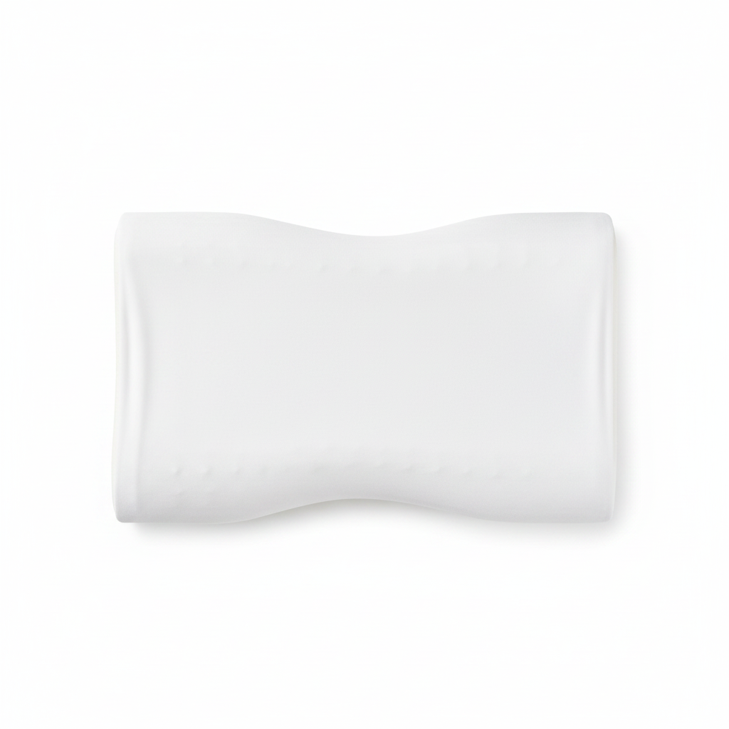 Memory foam pillow top view white background