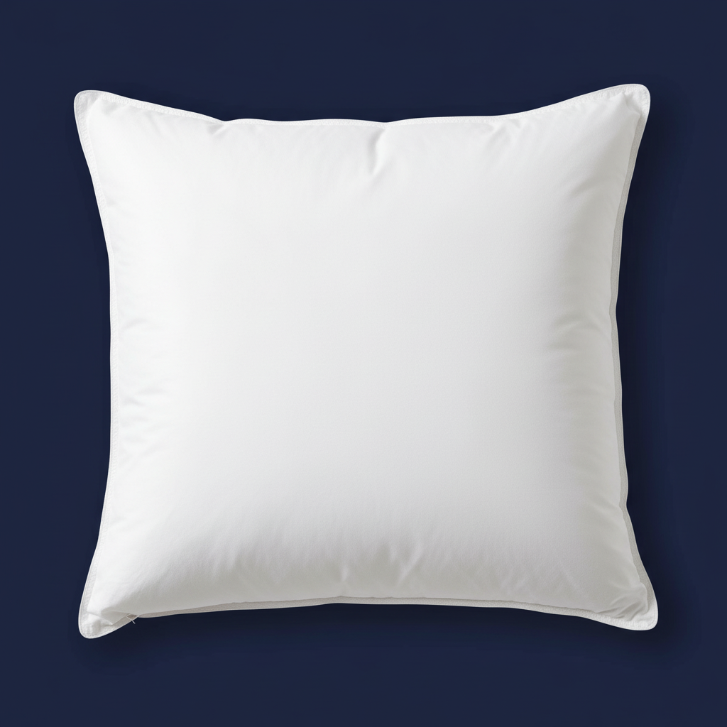 White square pillow insert navy blue background