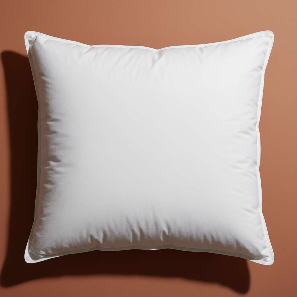 White square pillow insert terracotta background