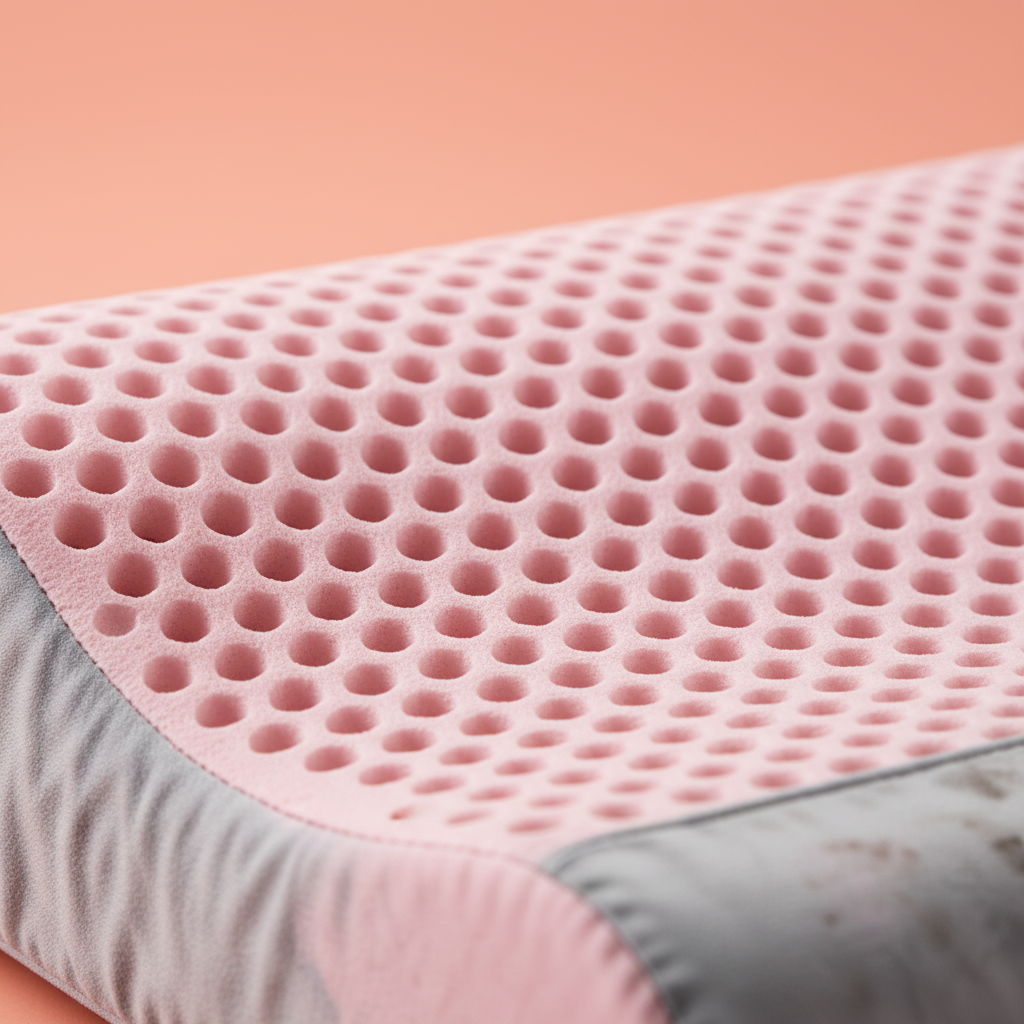 Close-up honeycomb mesh air holes texture coral background